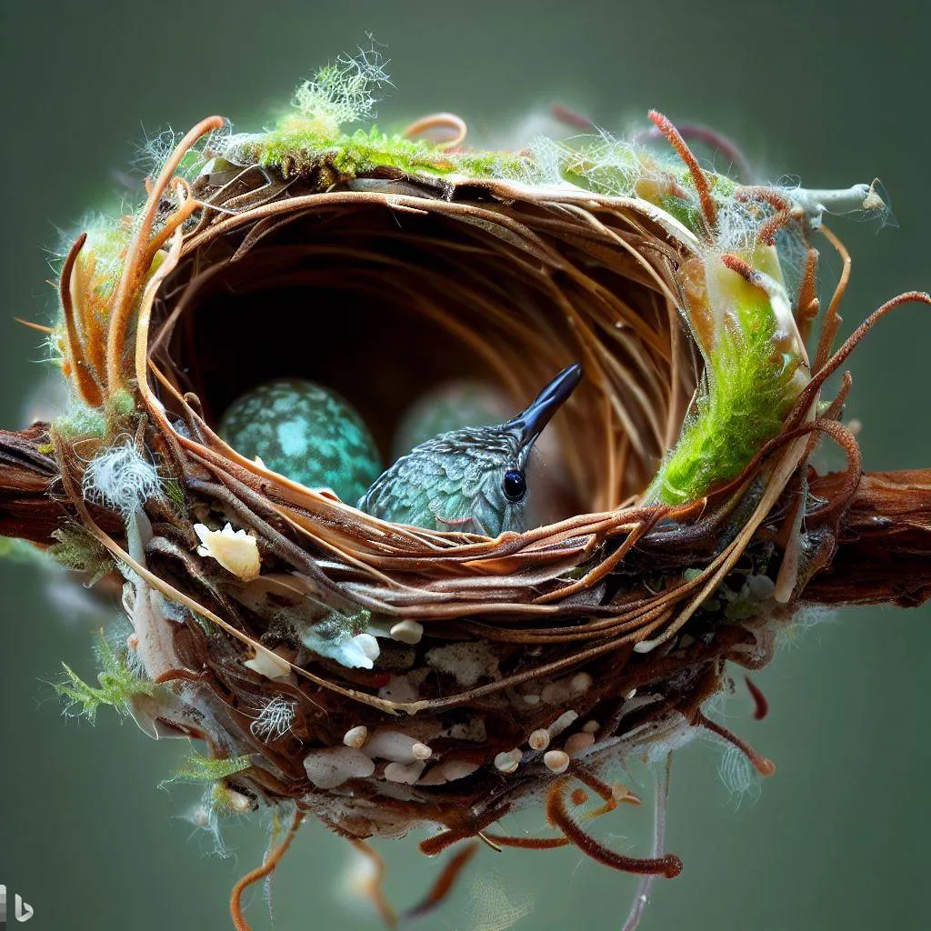 Hummingbird eggs are tiny, approximately the size of a small pea.